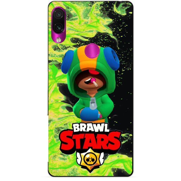 

Силиконовый бампер чехол Candy для Xiaomi Redmi Note 7 с Героем Brawl Stars Леон