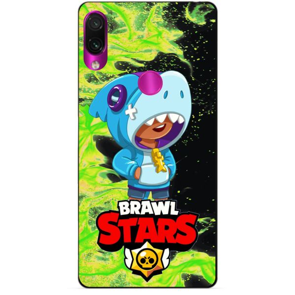 

Силиконовый бампер чехол Candy для Xiaomi Redmi Note 7 с Героем Brawl Stars Леон Акула