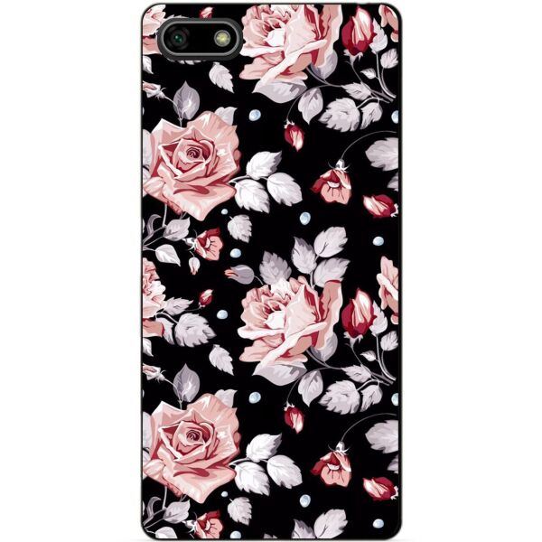 

Силиконовый бампер чехол Candy для Huawei Y5 2018 с рисунком Розы на черном фоне