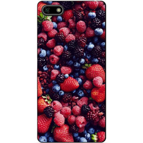 

Силиконовый бампер чехол Candy для Huawei Y5 2018 с рисунком Ягоды