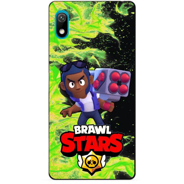 

Силиконовый бампер чехол Candy для Huawei Y5 2019 с Героем Brawl Stars Брок