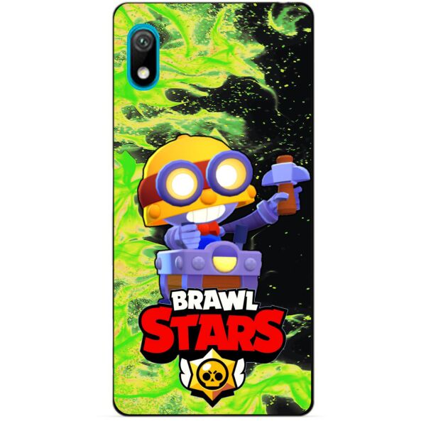 

Силиконовый бампер чехол Candy для Huawei Y5 2019 с Героем Brawl Stars Карл