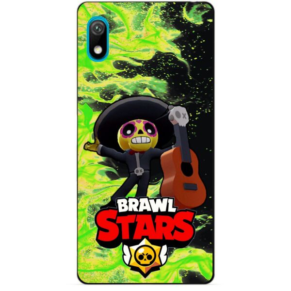 

Силиконовый бампер чехол Candy для Huawei Y5 2019 с Героем Brawl Stars Поко