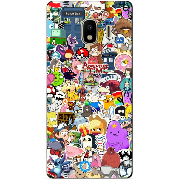 

Силиконовый бампер чехол Candy для Samsung J4 Galaxy J400 с рисунком Стикеры Мультяшки