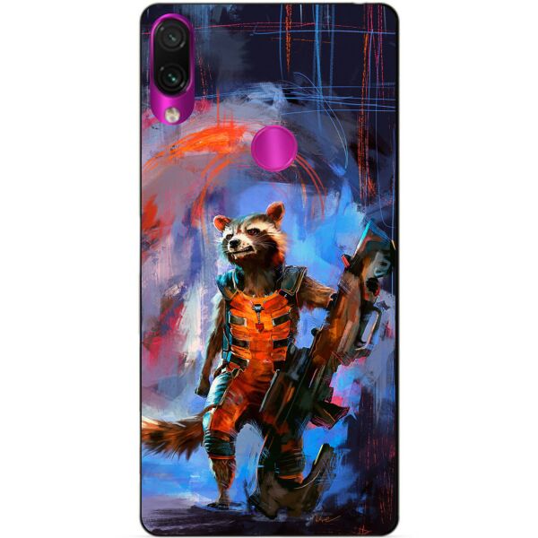 

Силиконовый бампер чехол Candy для Xiaomi Redmi Note 7 с рисунком Реактивный Енот