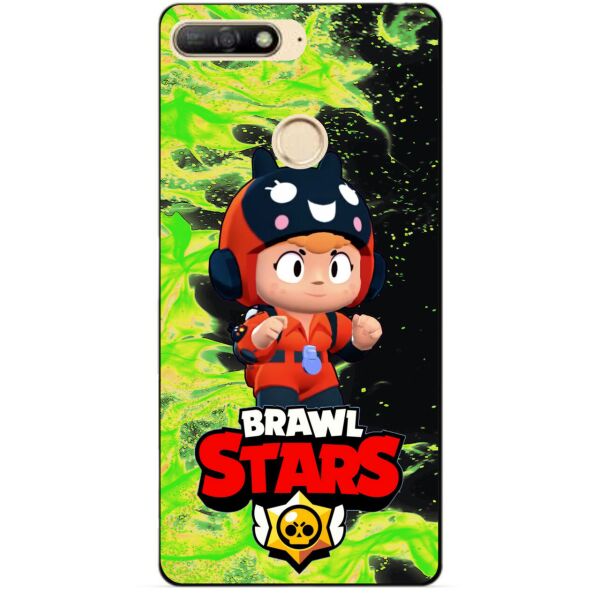 

Силиконовый бампер чехол Candy для Huawei Y6 Prime 2018 с Героем Brawl Stars Беа снайпер