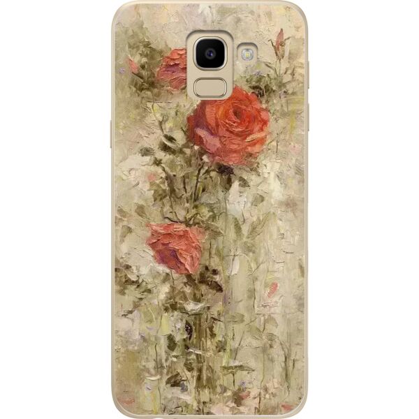 Чехол силиконовый бампер Candy для Samsung J6 Galaxy J600 Розы картина