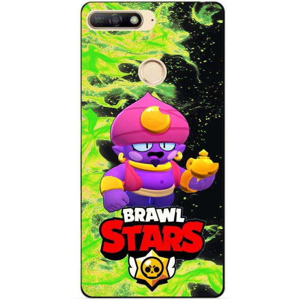 

Силиконовый бампер чехол Candy для Huawei Y6 Prime 2018 с Героем Brawl Stars Джин