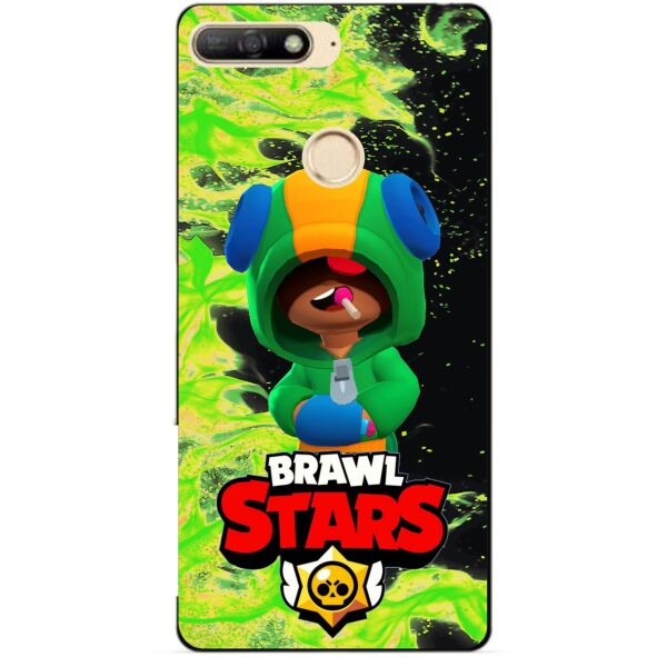 

Силиконовый бампер чехол Candy для Huawei Y6 Prime 2018 с Героем Brawl Stars Леон