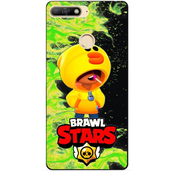 

Силиконовый бампер чехол Candy для Huawei Y6 Prime 2018 с Героем Brawl Stars Леон утка