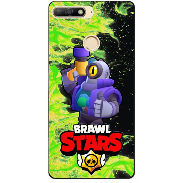 

Силиконовый бампер чехол Candy для Huawei Y6 Prime 2018 с Героем Brawl Stars Рико