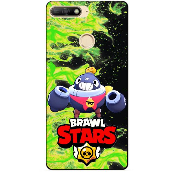 

Силиконовый бампер чехол Candy для Huawei Y6 Prime 2018 с Героем Brawl Stars Тик