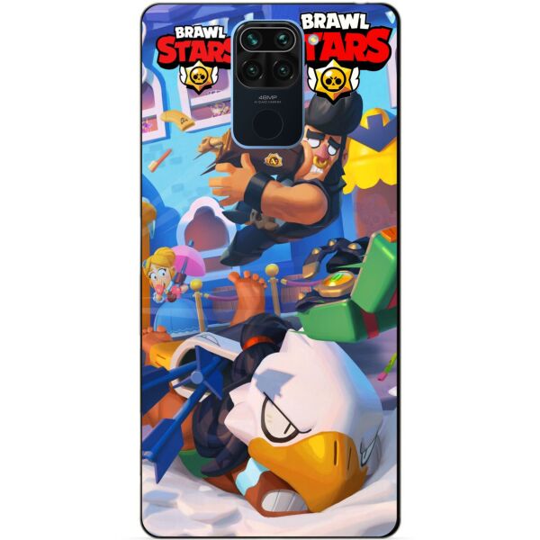 

Силиконовый бампер чехол Candy для Xiaomi Redmi Note 9 Веселые Каникулы Булл Бравл Старс