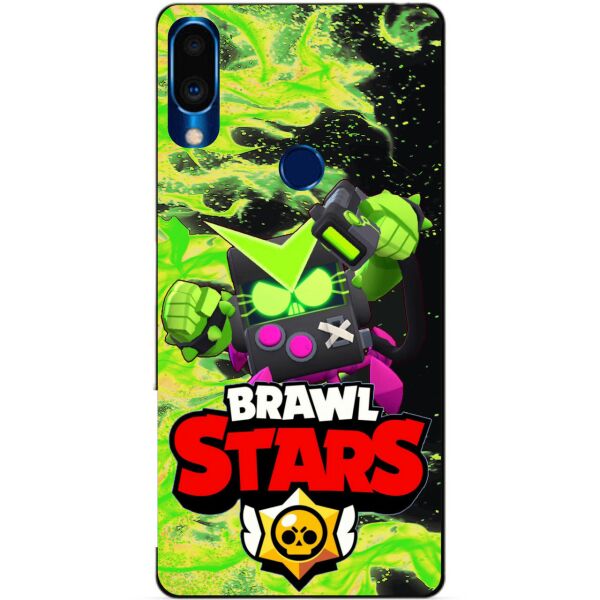 

Силиконовый чехол бампер Candy для Meizu Note 9 с Героем Brawl Stars Вирус Бит