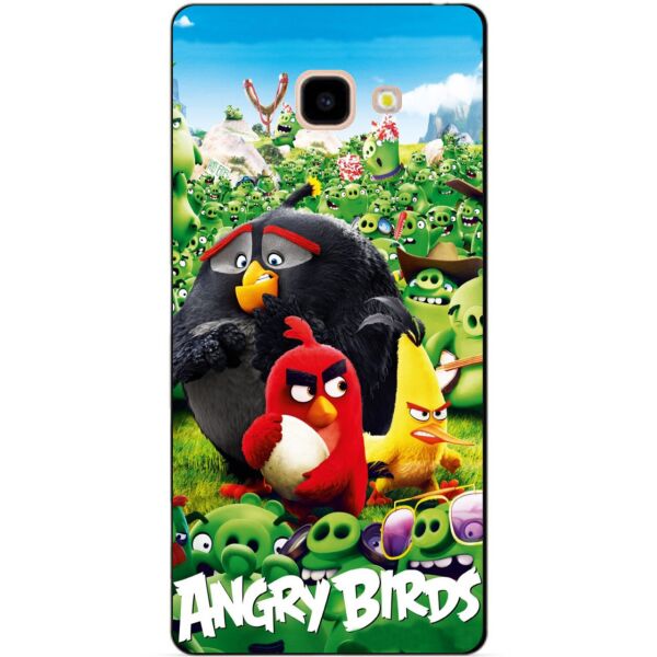 

Силиконовый бампер чехол Candy для Samsung J4 Plus Galaxy J415 с рисунком Angry Birds свиньи