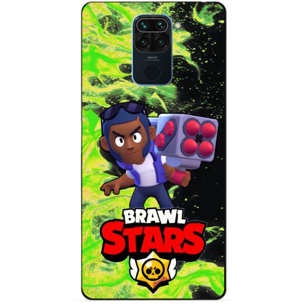

Силиконовый бампер чехол Candy для Xiaomi Redmi Note 9 с Героем Brawl Stars Брок