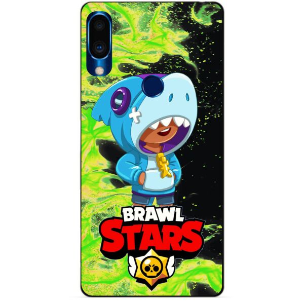 

Силиконовый чехол бампер Candy для Meizu Note 9 с Героем Brawl Stars Леон акула