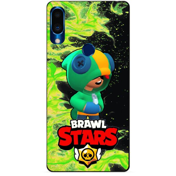 

Силиконовый чехол бампер Candy для Meizu Note 9 с Героем Brawl Stars Леон Бравл