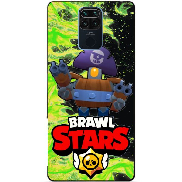 

Силиконовый бампер чехол Candy для Xiaomi Redmi Note 9 с Героем Brawl Stars Деррил