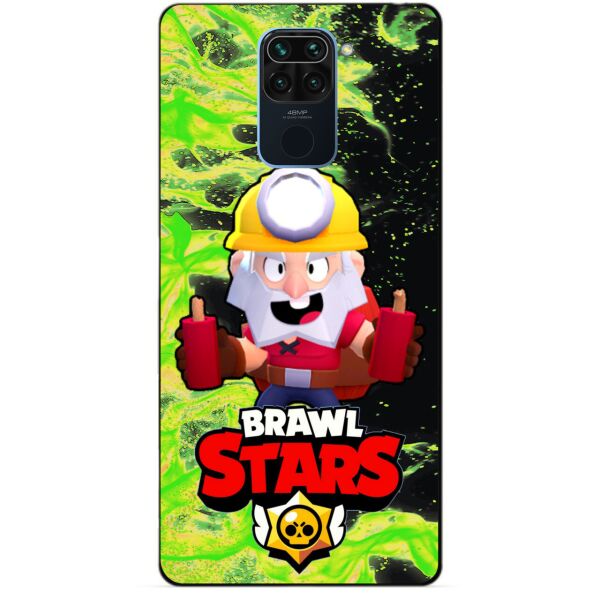 

Силиконовый бампер чехол Candy для Xiaomi Redmi Note 9 с Героем Brawl Stars Динамайк
