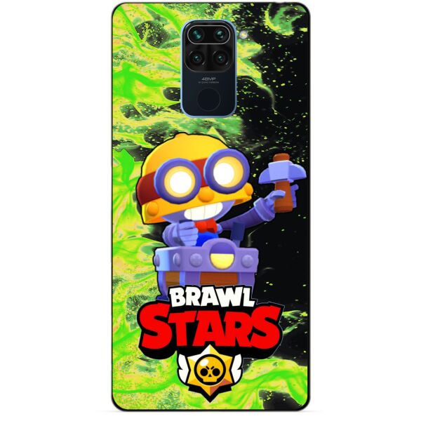 

Силиконовый бампер чехол Candy для Xiaomi Redmi Note 9 с Героем Brawl Stars Карл
