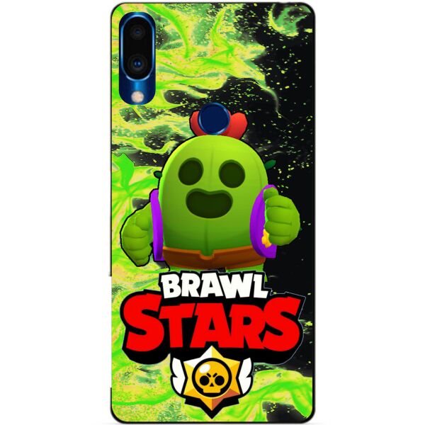 

Силиконовый чехол бампер Candy для Meizu Note 9 с Героем Brawl Stars Спайк