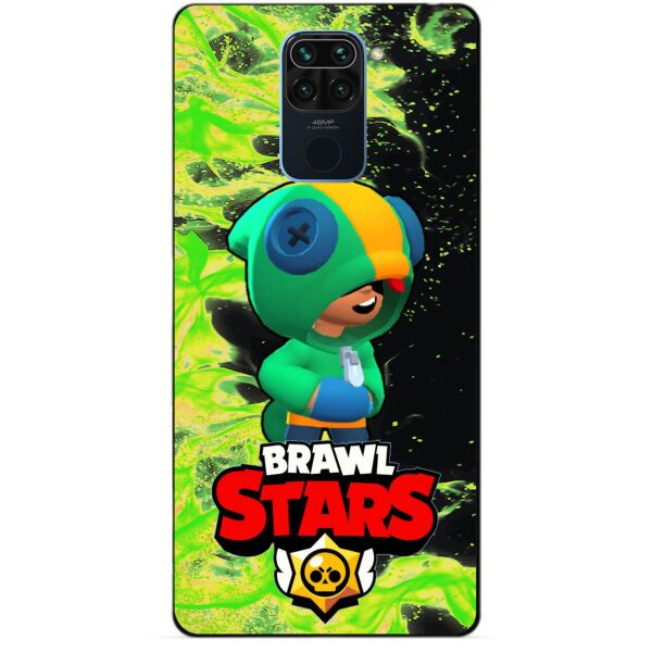 

Силиконовый бампер чехол Candy для Xiaomi Redmi Note 9 с Героем Brawl Stars Леон Бравл