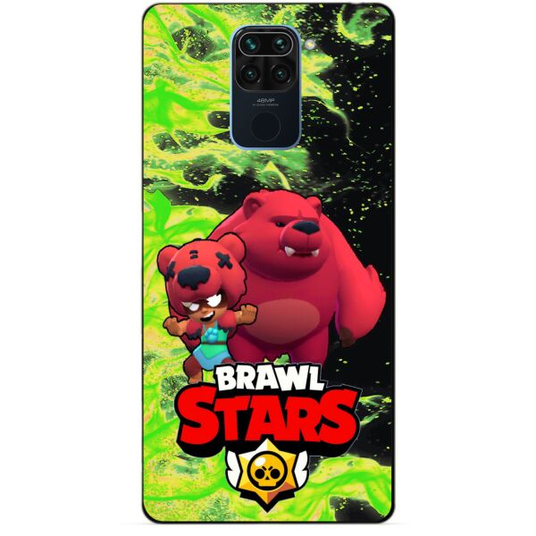

Силиконовый бампер чехол Candy для Xiaomi Redmi Note 9 с Героем Brawl Stars Нита Мишка