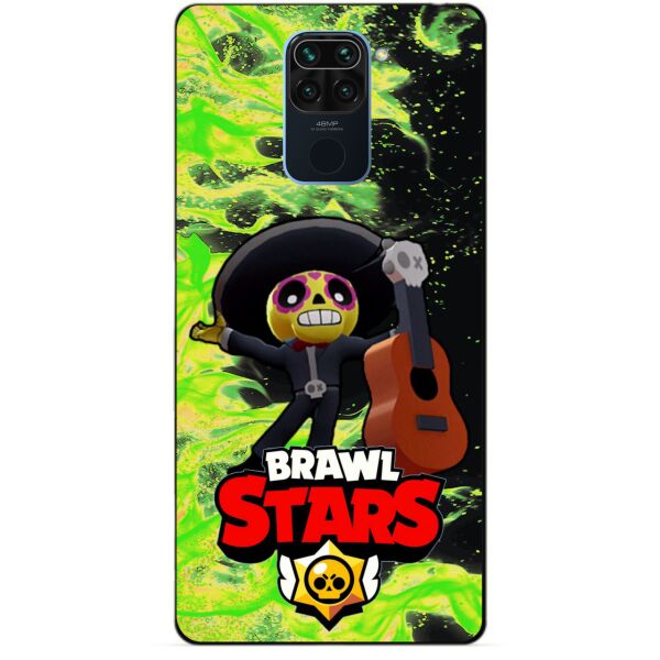 

Силиконовый бампер чехол Candy для Xiaomi Redmi Note 9 с Героем Brawl Stars Поко