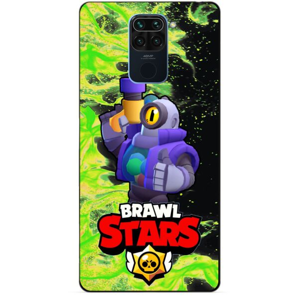 

Силиконовый бампер чехол Candy для Xiaomi Redmi Note 9 с Героем Brawl Stars Рико