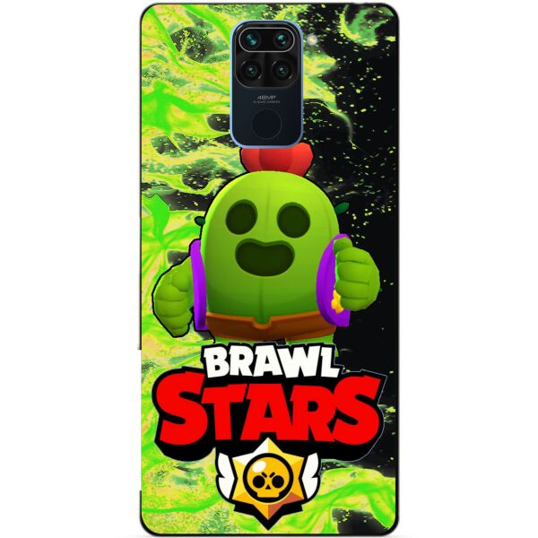

Силиконовый бампер чехол Candy для Xiaomi Redmi Note 9 с Героем Brawl Stars Спайк
