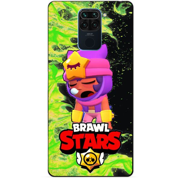 

Силиконовый бампер чехол Candy для Xiaomi Redmi Note 9 с Героем Brawl Stars Сэнди