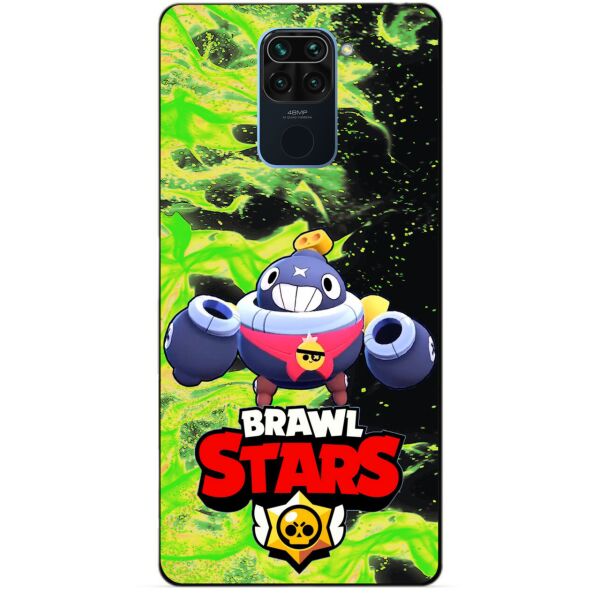 

Силиконовый бампер чехол Candy для Xiaomi Redmi Note 9 с Героем Brawl Stars Тик