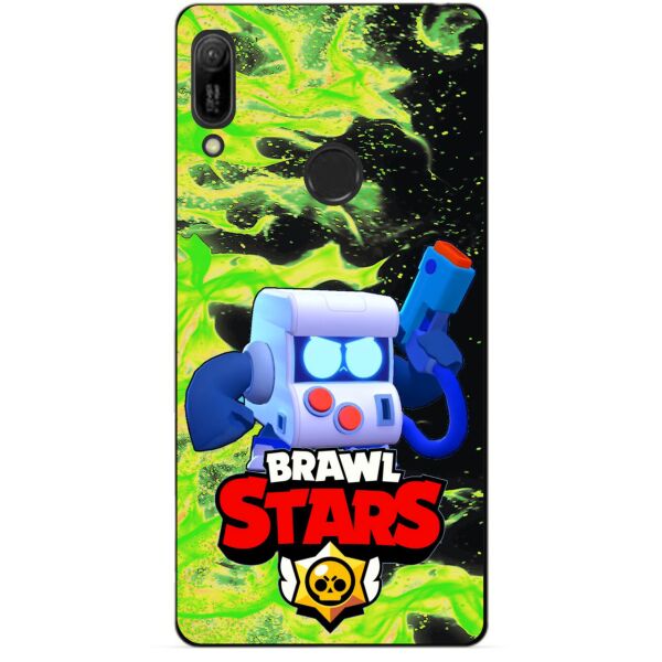 

Силиконовый бампер чехол Candy для Huawei Y6 Prime 2019 с героем Brawl Stars 8-Бит