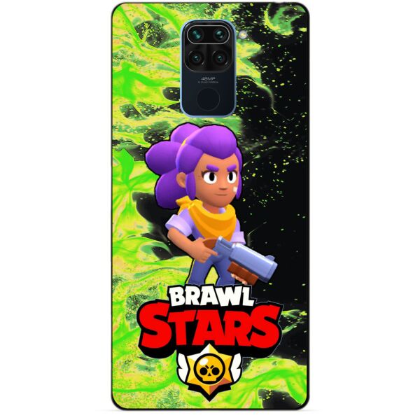 

Силиконовый бампер чехол Candy для Xiaomi Redmi Note 9 с Героем Brawl Stars Шелли