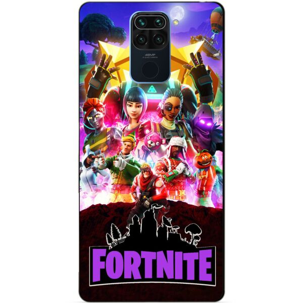 

Силиконовый бампер чехол Candy для Xiaomi Redmi Note 9 с игрой Фортнайт