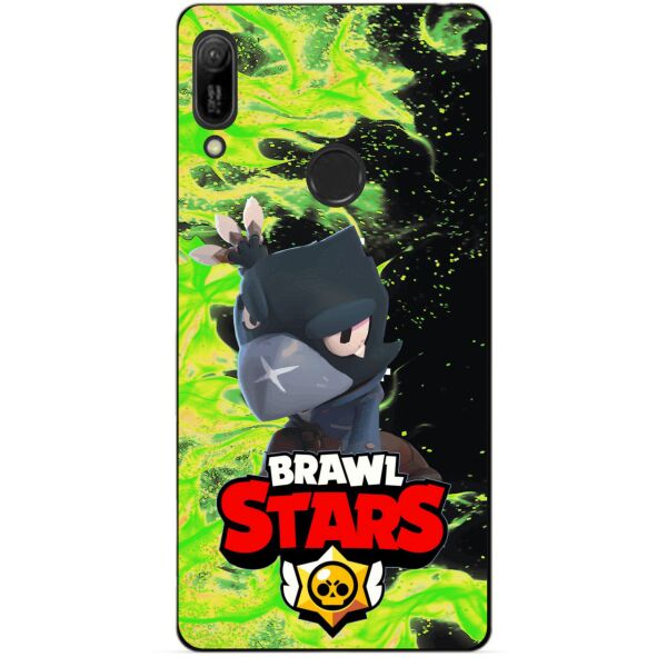 

Силиконовый бампер чехол Candy для Huawei Y6 Prime 2019 с героем Brawl Stars Ворон
