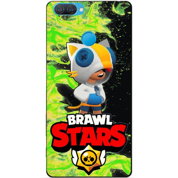 

Силиконовый чехол бампер Candy для Oppo A12 с Героем Brawl Stars Леон кот
