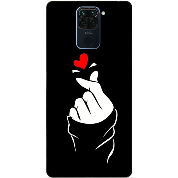 

Силиконовый бампер чехол Candy для Xiaomi Redmi Note 9 с рисунком Знак любви