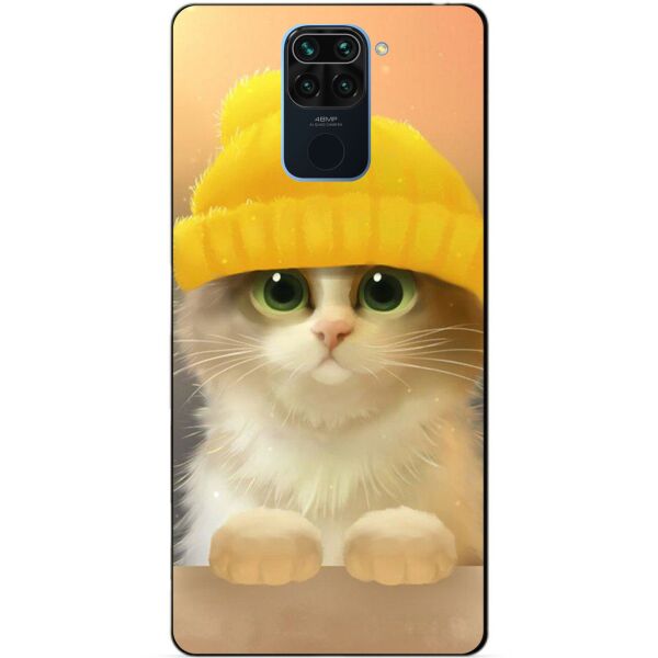 

Силиконовый бампер чехол Candy для Xiaomi Redmi Note 9 с рисунком Котик в шапке