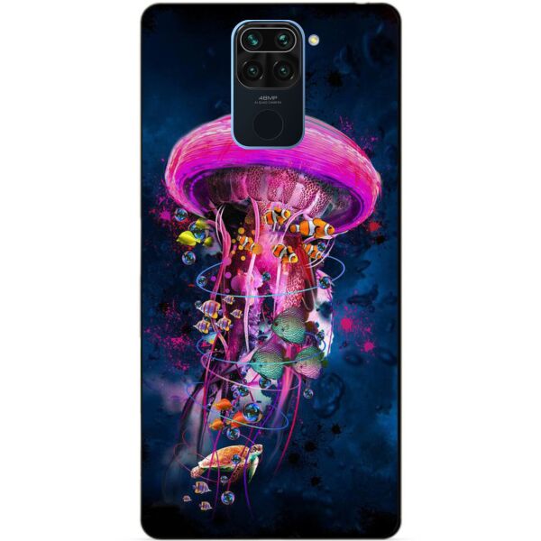 

Силиконовый бампер чехол Candy для Xiaomi Redmi Note 9 с рисунком Медуза
