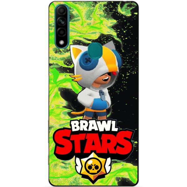 

Силиконовый чехол бампер Candy для Oppo A31 с Героем Brawl Stars Леон кот