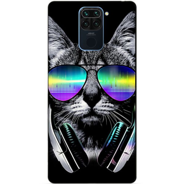 

Силиконовый бампер чехол Candy для Xiaomi Redmi Note 9 с рисунком Музыкальный кот