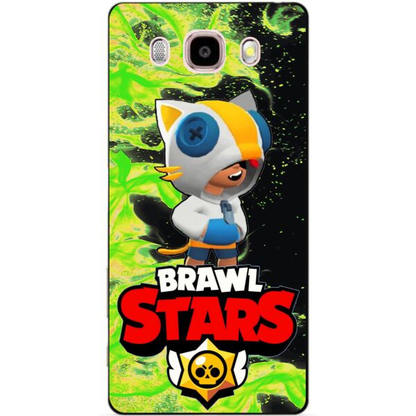 

Силиконовый бампер чехол Candy для Samsung J5 2016 Galaxy J510 с Героем Brawl Stars Леон кот