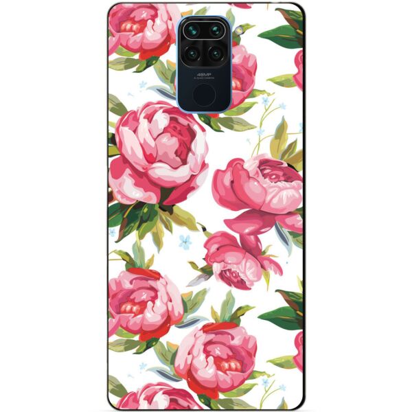 

Силиконовый бампер чехол Candy для Xiaomi Redmi Note 9 с рисунком Пионы