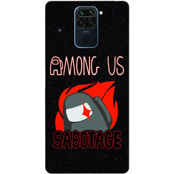 

Силиконовый бампер чехол Candy для Xiaomi Redmi Note 9 с рисунком Саботаж Among Us
