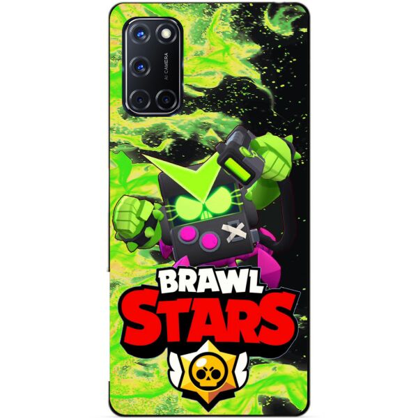 

Силиконовый чехол бампер Candy для Oppo A52 с Героем Brawl Stars Вирус Бит