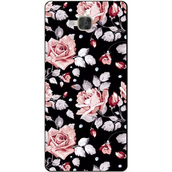 

Силиконовый бампер чехол Candy для Huawei Y6 Pro с рисунком Розы на черном фоне