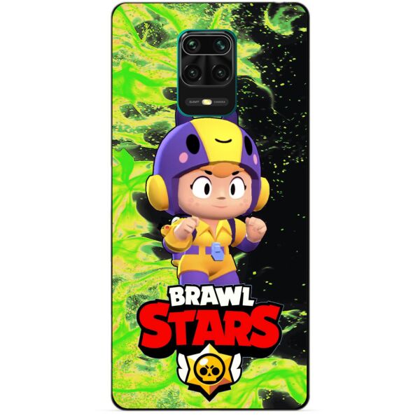 

Силиконовый бампер чехол Candy для Xiaomi Redmi Note 9s/Note 9 Pro с Героем Brawl Stars Беа