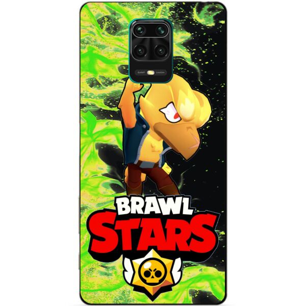

Силиконовый бампер чехол Candy для Xiaomi Redmi Note 9s/Note 9 Pro с Героем Brawl Stars Ворон Феникс